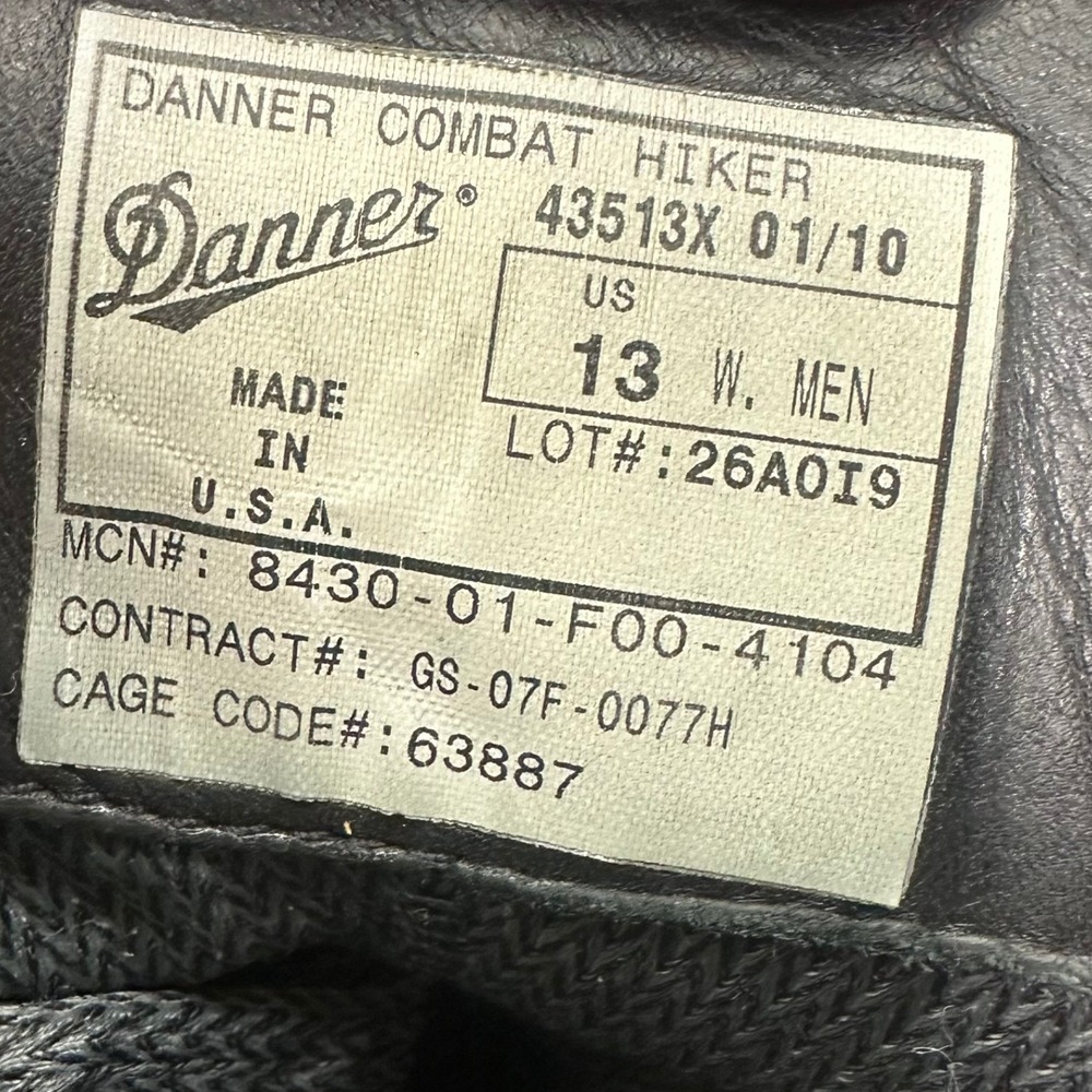 Danner Combat Hiker Leather Boots Vibram 43513X Men's Size 13W Made in USA - Picture 12 of 12